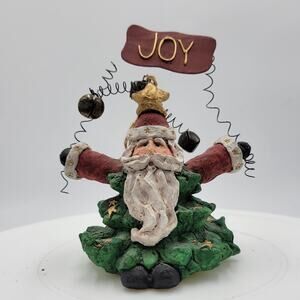 Vintage Santa Tree Christmas Ornament Santa Resin Table‎ Top Holiday Decoration